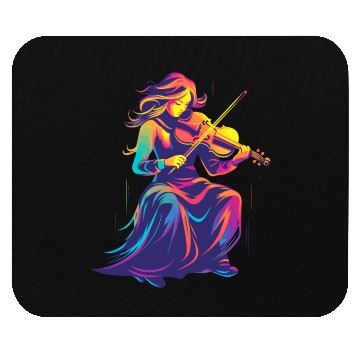 Discover Violin Girl Retrowave Mouse Pads