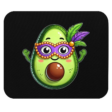Discover Mardi Gras Avocado Sweet Vegetarian Cartoon Mouse Pads
