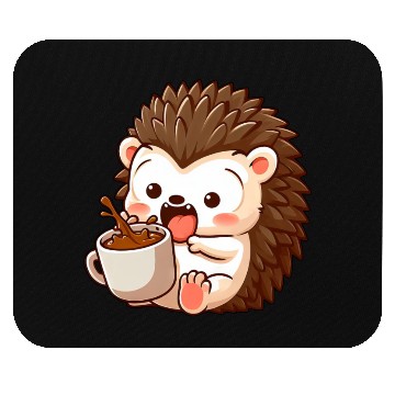 Discover Hedgehog Caffeine Comic funny shocked hedgehog Mouse Pads