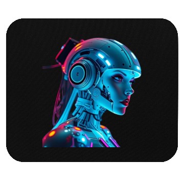 Discover female robot Mouse Pads