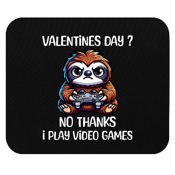 Discover Funny Sloth Gaming Valentine's Day? No Thanks Mouse Pads