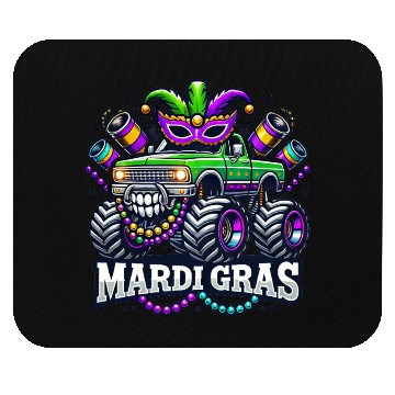 Discover Mardi Gras Monster Truck Design Mouse Pads