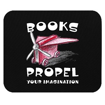 Discover Books Propel Your Imagination Sketchy Airplane Mouse Pads
