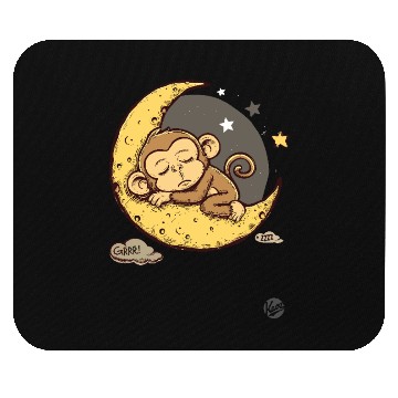 Discover Cute Sleepy Monkey on the Moon Mouse Pads