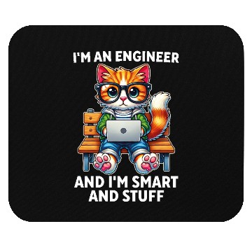 Discover Funny Cat Developer I'm An Engineer And I'm Smart Mouse Pads