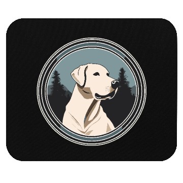 Discover Calm Labrador with Mountain Serenity Mouse Pads