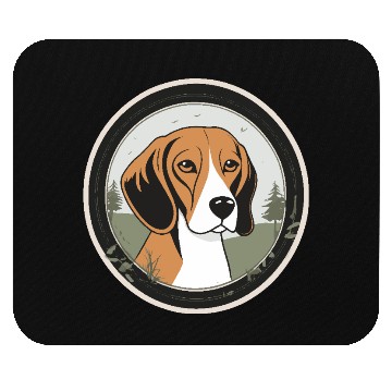 Discover Calm Beagle in Nature's Embrace Mouse Pads