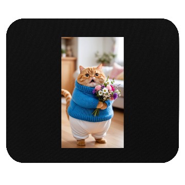 Discover A Chubby Orange Cat With Surprised Expression Mouse Pads