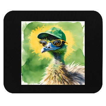 Discover Green and Gold Emu Mouse Pads