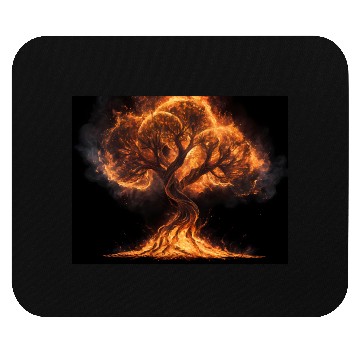Discover Fiery Arcane Tree Illustration Mouse Pads