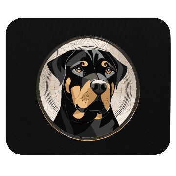 Discover Majestic Rottweiler in Classic Style Mouse Pads