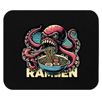 Discover monster octopus eat ramen lover Mouse Pads