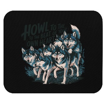 Discover Howl to the Beat of Your Own Heart Wolves Indie Mouse Pads