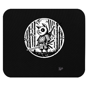 Discover Pig Samurai in Bamboo Forest Mouse Pads