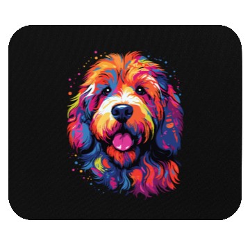 Discover Watercolor Colorful Labradoodle Mouse Pads