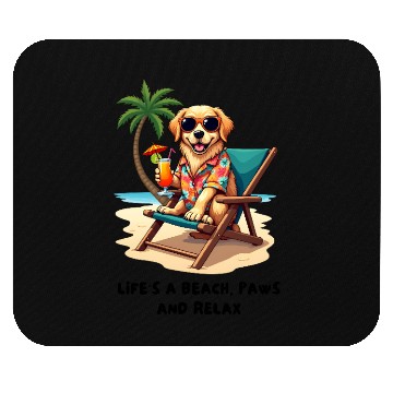 Discover Golden Retriever Beach Vibes Mouse Pads
