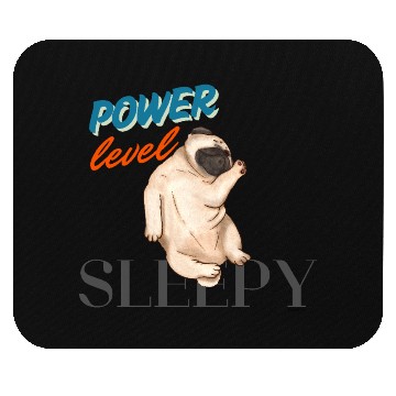 Discover Sleepy Pug Dog black prints Mouse Pads