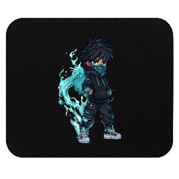Discover Aqua Flow - Cyber Tech Warrior Mouse Pads
