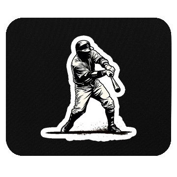 Discover Baseball Player Black And White Mouse Pads