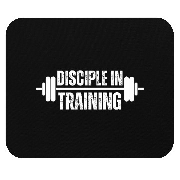Discover Disciple in training barbell Christian Mouse Pads