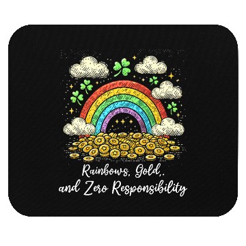 Discover Lucky Rainbow and Gold Design Mouse Pads