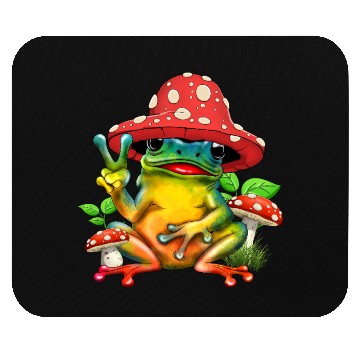Discover Cottagecore Aesthetic Cute Mushroom Hat Frog Lover Mouse Pads