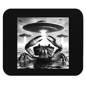 Discover Crab Marine Funny Graphic Selfie with UFOs Weird A Mouse Pads