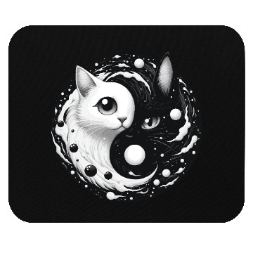 Discover Ying and Yang Cats Asian Meditation Gift Idea Mouse Pads