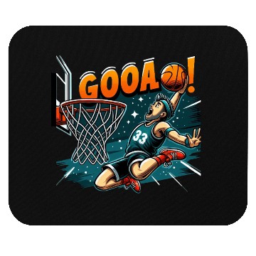 Discover Dynamic Basketball Slam Dunk Illustratio Mouse Pads
