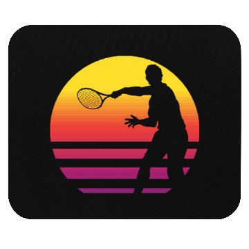 Discover Retro Sunset Tennis Enthusiast Graphic Mouse Pads