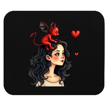 Discover Love devil Mouse Pads