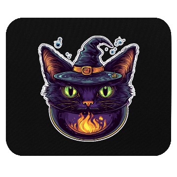 Discover Cat Boiler Cat Witch Halloween Mouse Pads