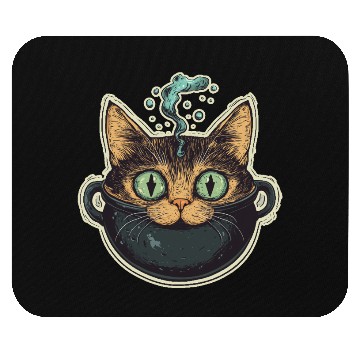 Discover Cat Boiler Cat Witch Halloween Mouse Pads