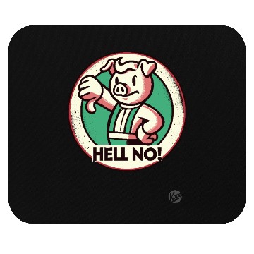 Discover Hell No! Grumpy thunbs down Pig Attitude Mouse Pads