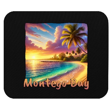 Discover Sunset Montego Bay Palms Beach Vacation Mouse Pads