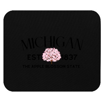 Discover Michigan Apple Blossom State Mouse Pads