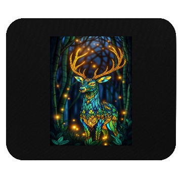 Discover Luminous Deer in Twilight Grove Mouse Pads