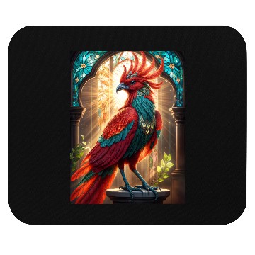 Discover Mythical Bird in Stained Glass Mouse Pads