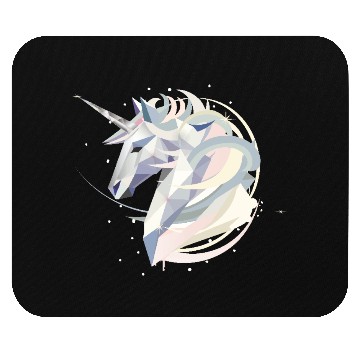 Discover Magical geometric unicorn in pastel colors Mouse Pads