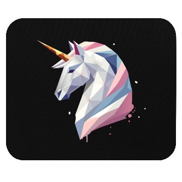 Discover Geometric Unicorn - Modern Elegance Mouse Pads