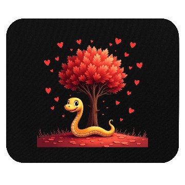 Discover I love my snake heart tree Mouse Pads