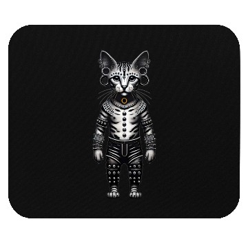 Discover Warrior Cat with Piercings and Spacers Mouse Pads