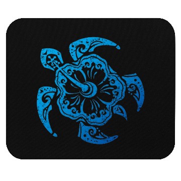 Discover Hibiscus Turtle Hawaiian Distressed Graphic Mouse Pads