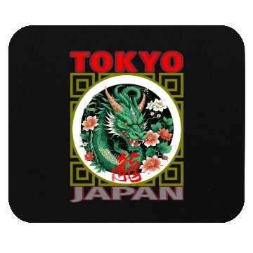 Discover Tokyo Green Dragon Mouse Pads