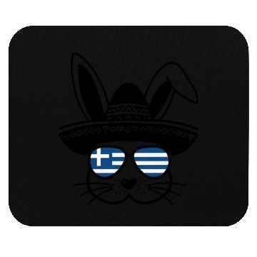 Discover Easter Rabbit Bunny Easter Greece Flag Funny Mouse Pads