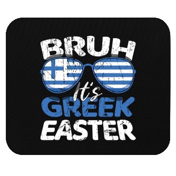 Discover Bruh It's Greek Easter Greece Flag Funny Easter Mouse Pads