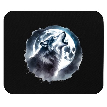 Discover Wolf and Moon Mouse Pads