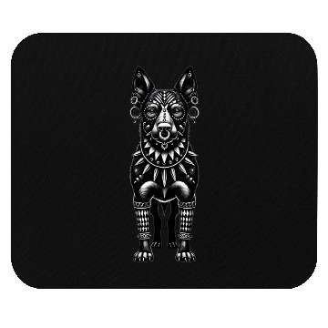 Discover Tribal Sentinel: Gothic Dog Mouse Pads
