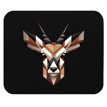 Discover Geometric Antelope Head - Elegance and Wilderness Mouse Pads
