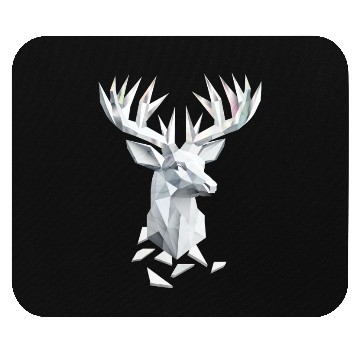 Discover Geometric Deer Head - Nature and Elegance Mouse Pads